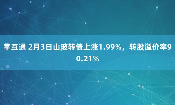 掌互通 2月3日山玻转债上涨1.99%，转股溢价率90.21%