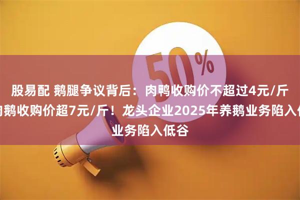 股易配 鹅腿争议背后：肉鸭收购价不超过4元/斤，肉鹅收购价超7元/斤！龙头企业2025年养鹅业务陷入低谷