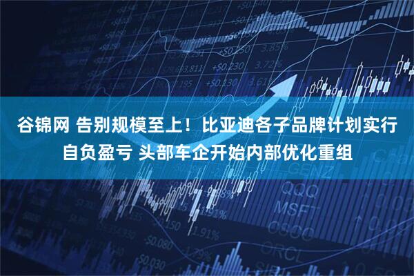 谷锦网 告别规模至上!比亚迪各子品牌计划实行自负盈亏 头部车企开始内部优化重组